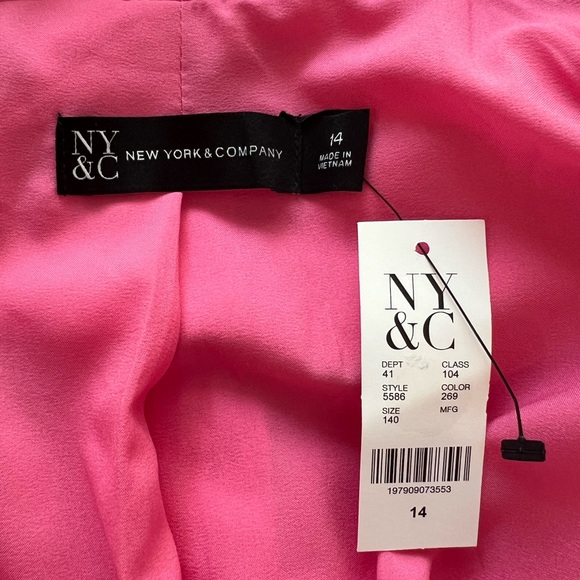🆕 💖 NWT NEW YORK & COMPANY Cropped Pink Blazer | Women’s Size 14 - Picture 9 of 9